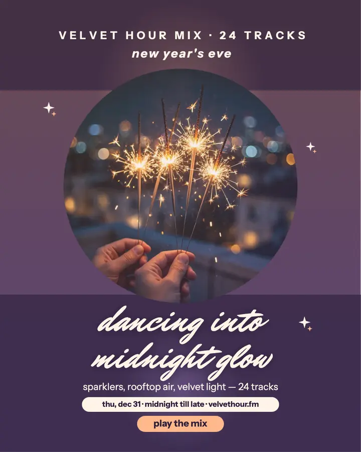 Velvet Hour New Year playlist cover template