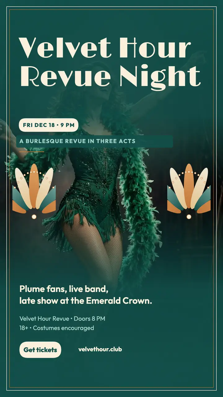 Velvet Hour Revue burlesque night story template