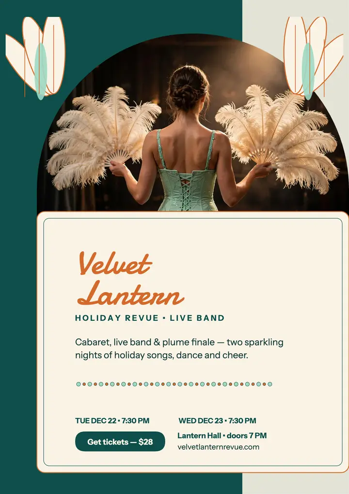 Velvet Lantern holiday revue flyer template