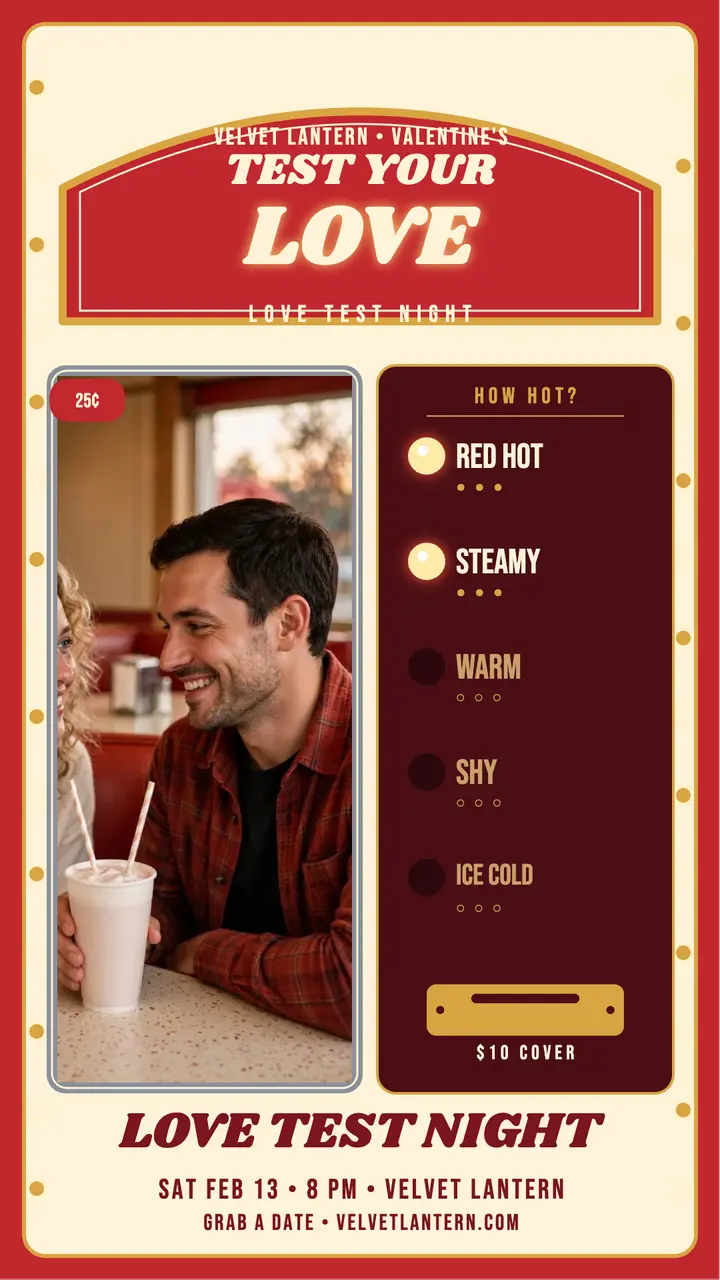 Velvet Lantern love test night story template