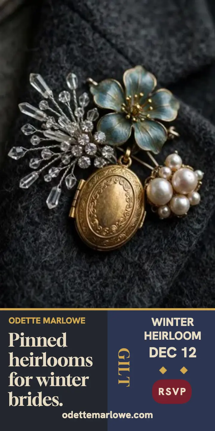 Odette Marlowe winter brooch half page ad template