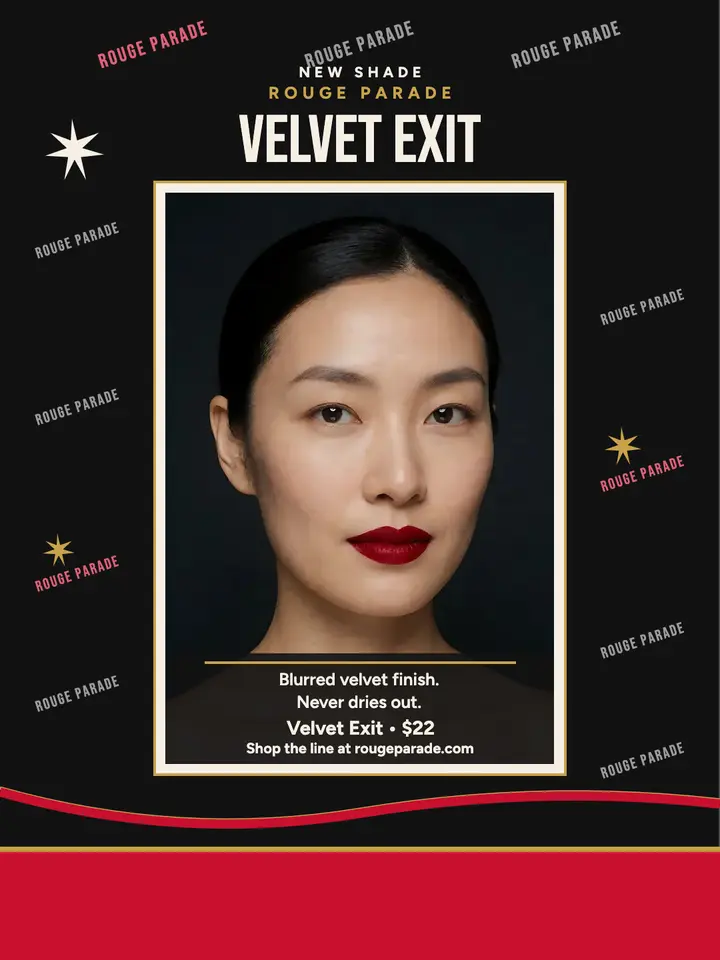 Rouge Parade velvet lipstick press portrait template