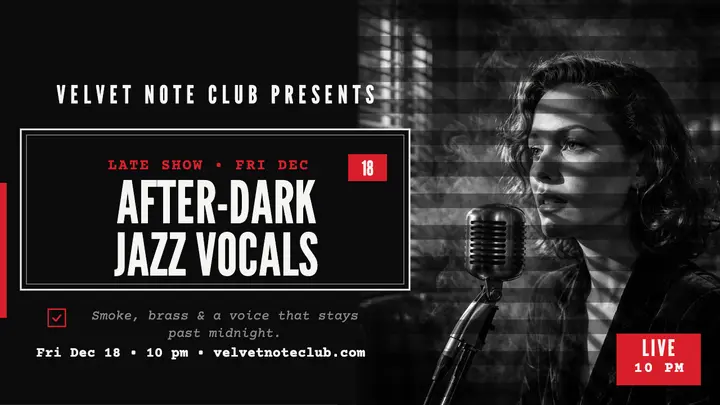 Velvet Note Club after-dark jazz thumbnail template