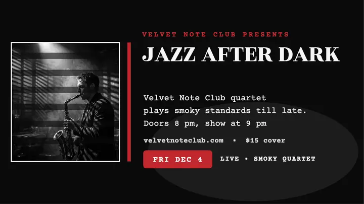 Velvet Note jazz night noir thumbnail template