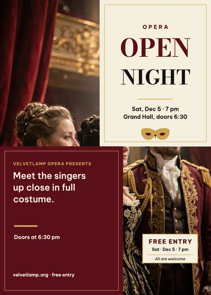 Velvetlamp Opera open night invitation: opera open night invitation template