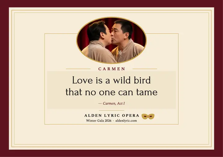 Alden Carmen gala quote certificate: opera quote certificate template