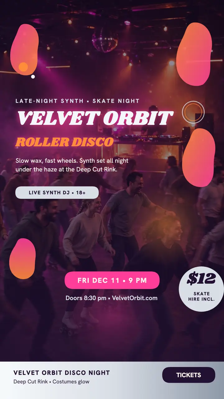 Velvet Orbit roller disco story template