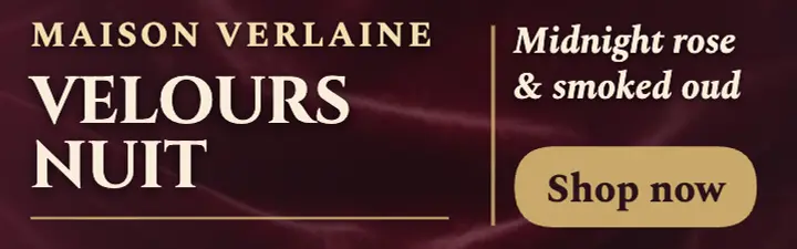 Velours Nuit velvet perfume banner template