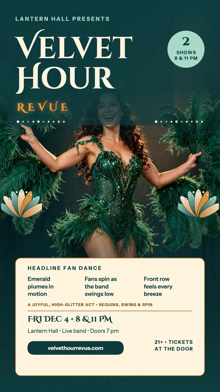 Velvet Hour Revue plume night story template