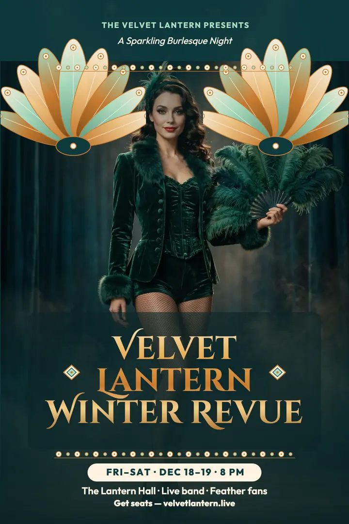 Velvet Lantern winter revue poster template