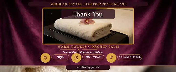 Meridian corporate spa thank-you voucher template