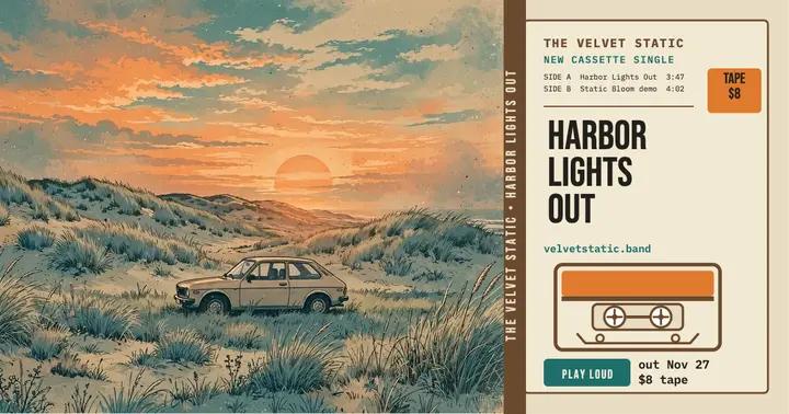 Velvet Static cassette single drop post template