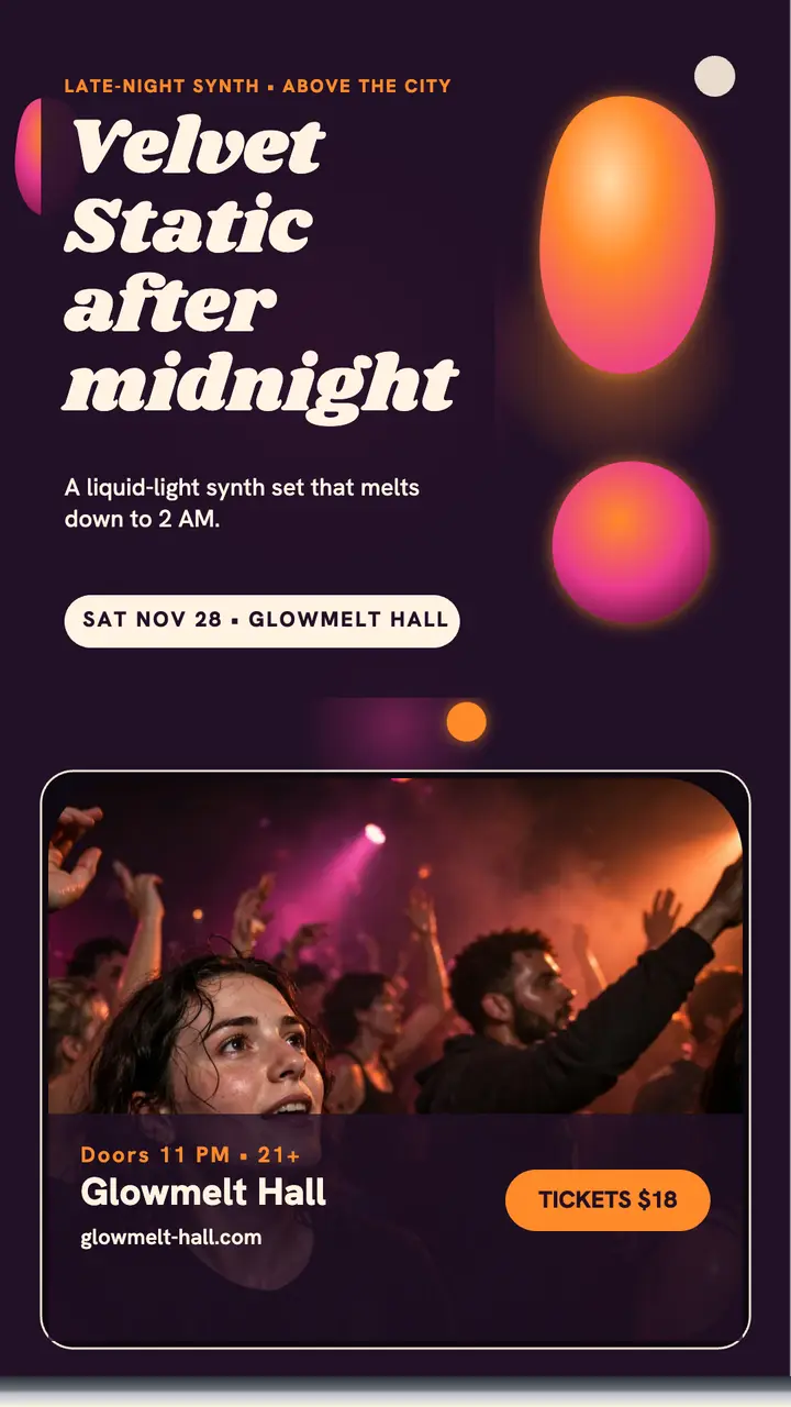 Velvet Static synth night lava story template