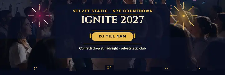 Velvet Static NYE DJ night header template
