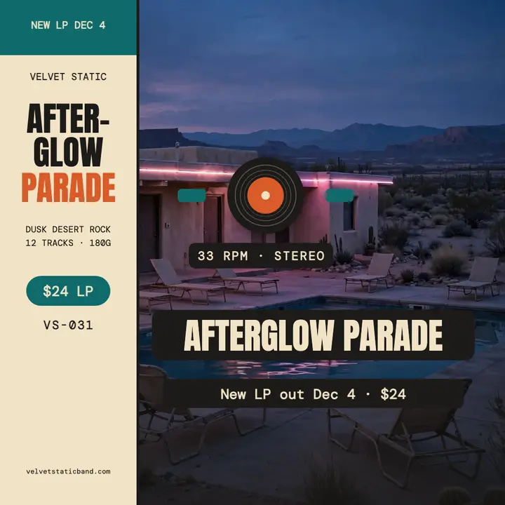 Velvet Static Afterglow Parade album drop template
