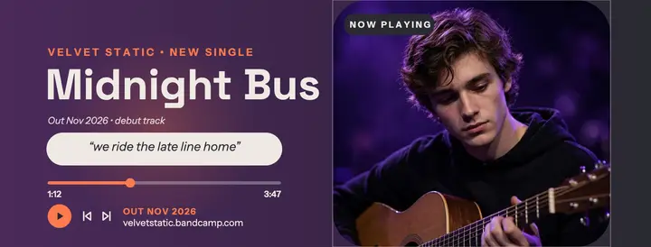 Velvet Static Midnight Bus single cover: single facebook cover template