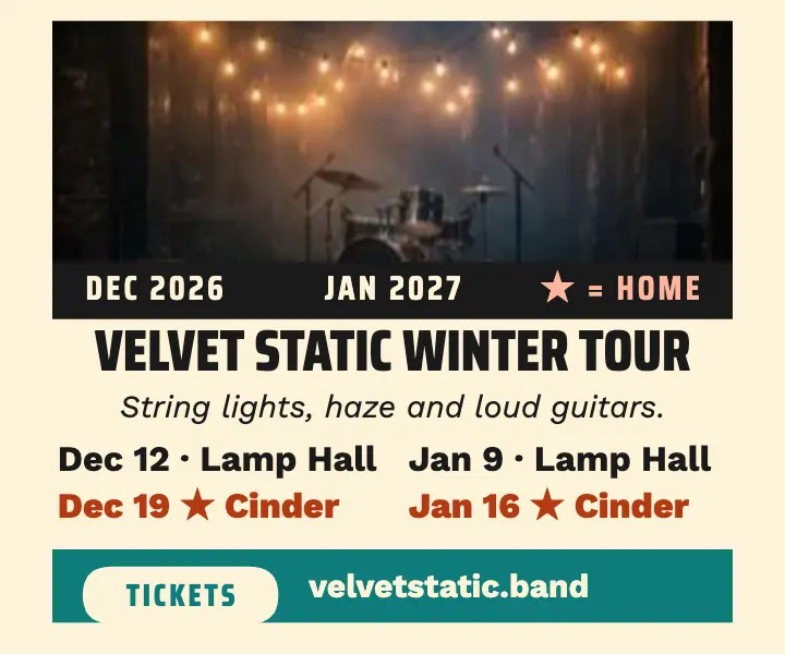 Velvet Static winter tour schedule ad template