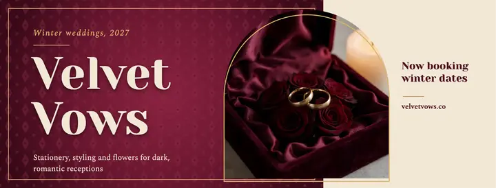 Velvet vows wedding cover template