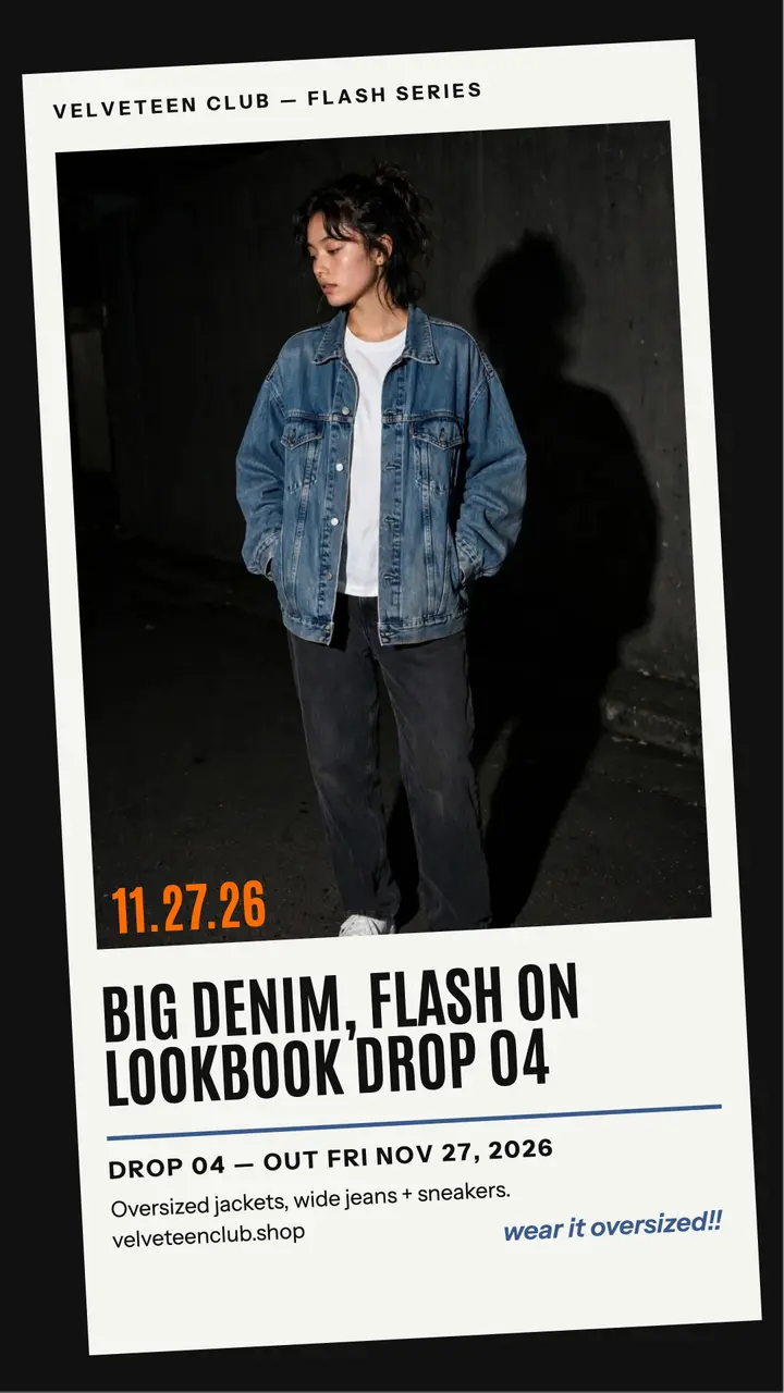 Velveteen Club denim flash lookbook story template