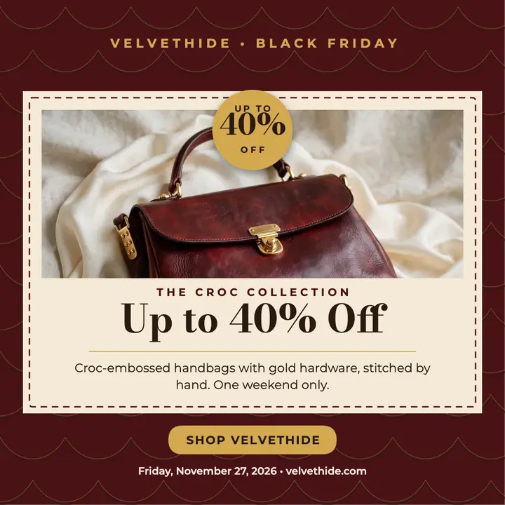 Velvethide Black Friday sale post template