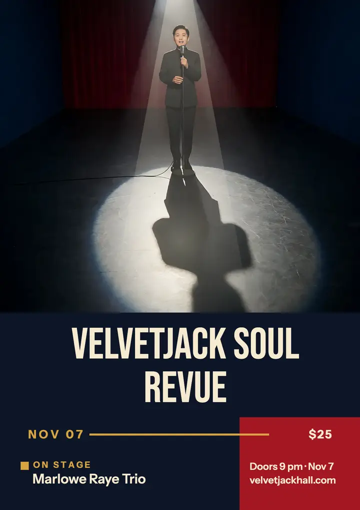 Velvetjack soul revue night flyer: soul revue flyer template