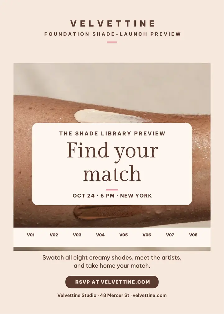 Velvettine Shade Library preview invitation template