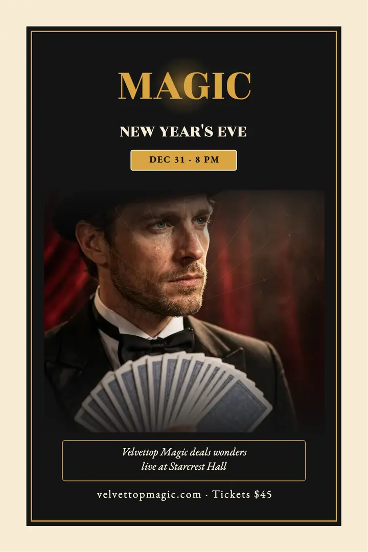 Velvettop New Year magic gala poster template