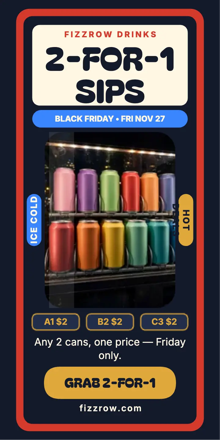 Fizzrow Black Friday vending ad template