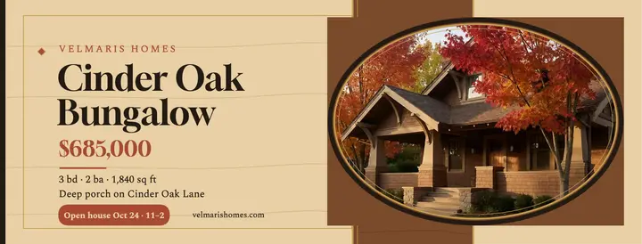 Cinder Oak bungalow veneer cover template