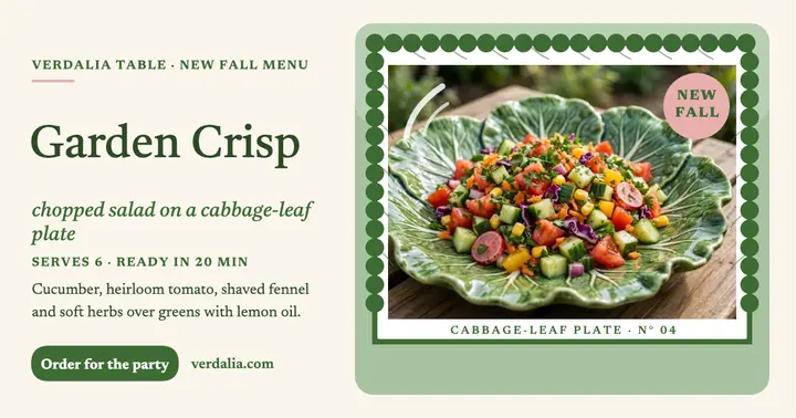 Verdalia garden salad on cabbage plate post template