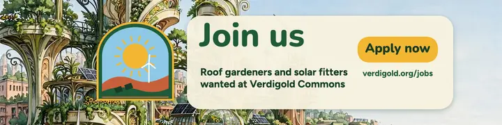 We're hiring banner, solarpunk city template