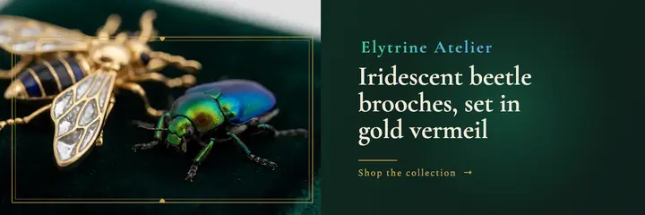 Gold vermeil beetle brooch launch X header template