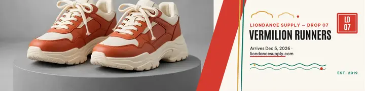 Liondance Supply sneaker drop banner template