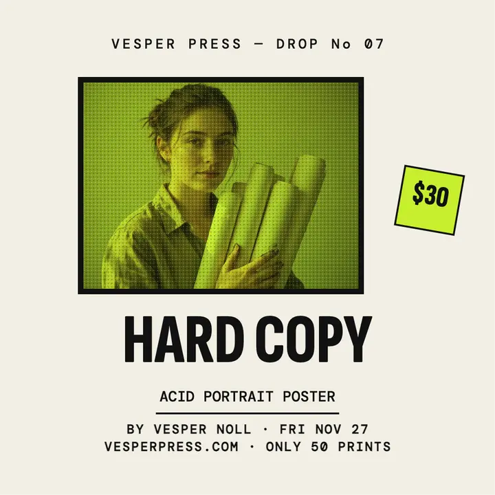 Vesper Press dither poster drop post template