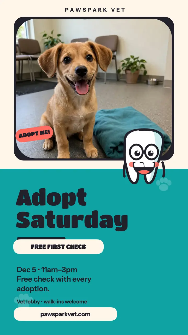 Pawspark Vet adoption Saturday story template