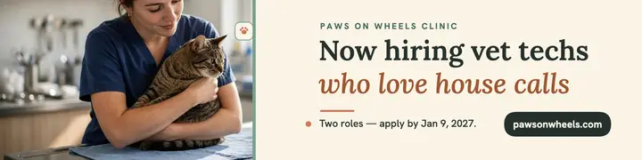 Paws on Wheels hiring banner: vet hiring banner template