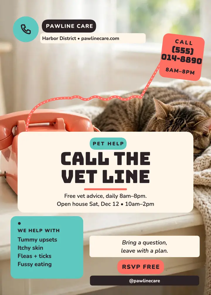 Pawline vet helpline invitation template