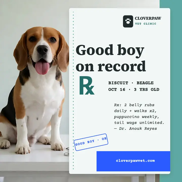 Cloverpaw funny Rx pad post, Biscuit template