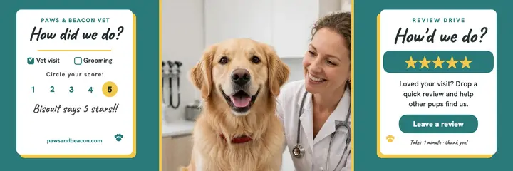 Paws and Beacon vet feedback header template