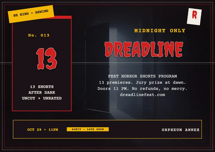 Dreadline Fest late-night horror certificate: horror festival certificate template