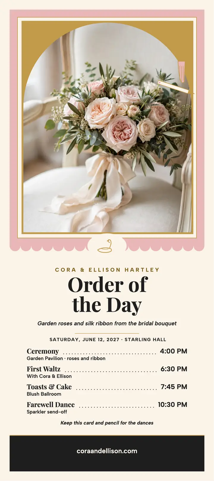 Cora and Ellison Victorian dance order of day template