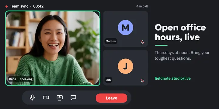 Fieldnote open office hours call post template