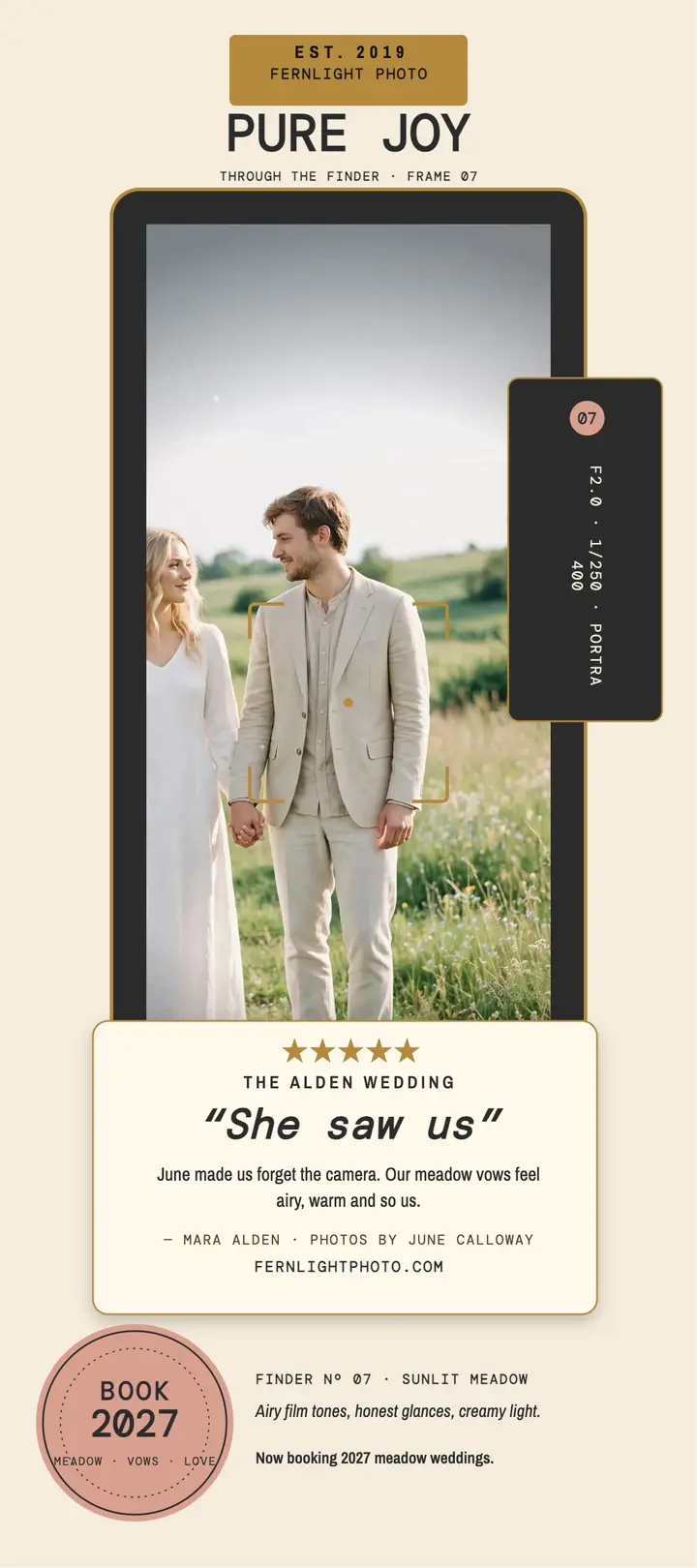 Fernlight Photo viewfinder review rack card template