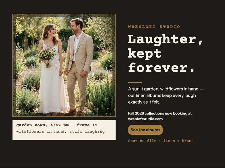Wrenloft viewfinder wedding album slide template