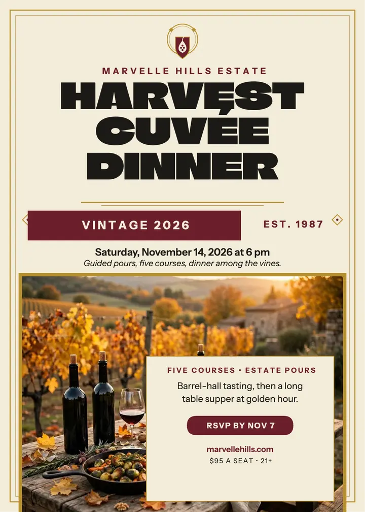 Marvelle Hills harvest dinner invitation template