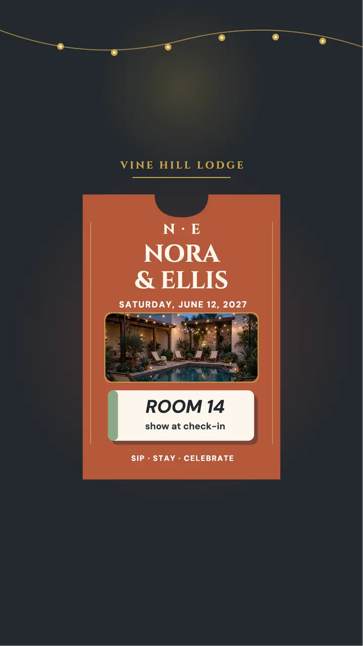 Nora and Ellis vineyard key sleeve story template