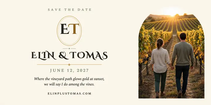 Elin and Tomas vineyard monogram post template