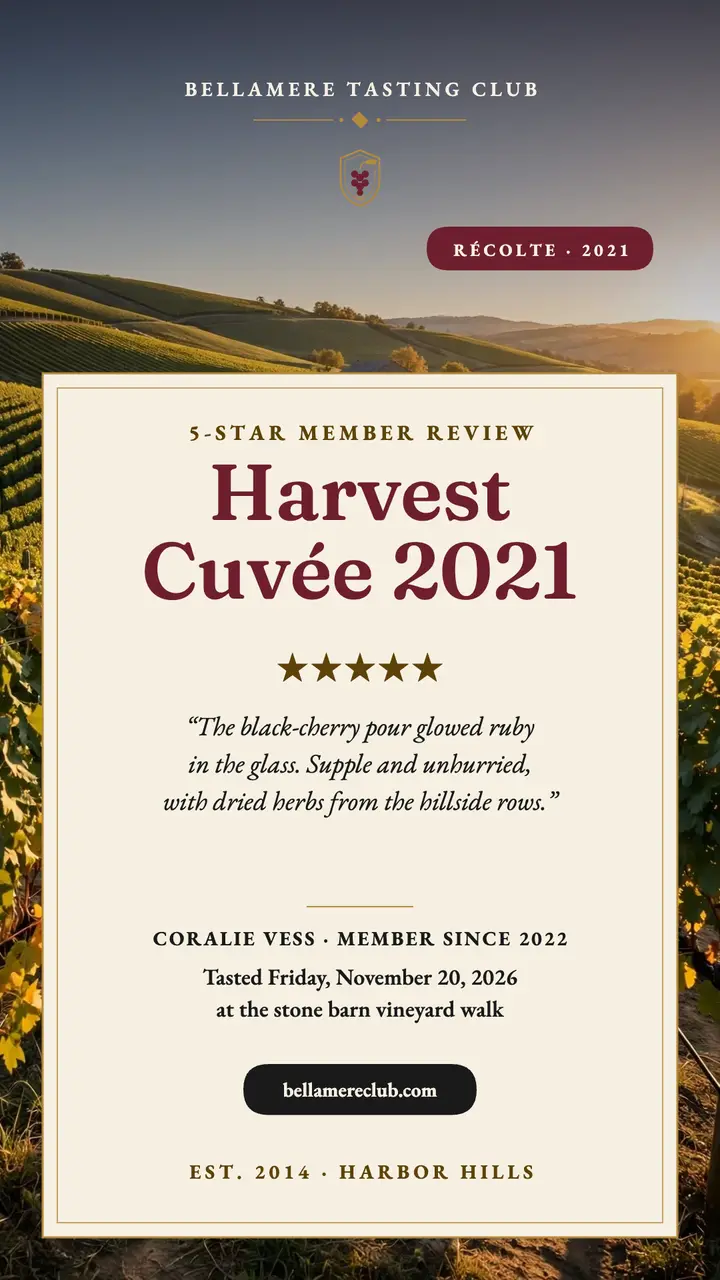 Bellamere tasting club review story template