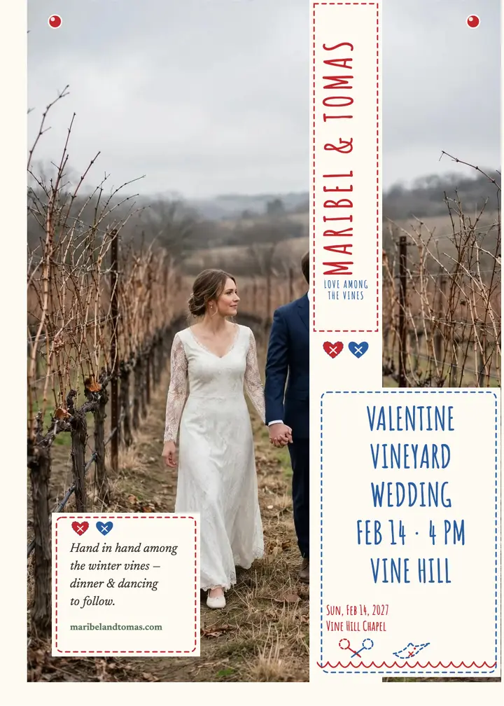 Maribel and Tomas vineyard valentine invitation template