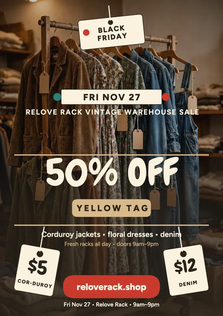 Relove Rack Black Friday vintage sale template